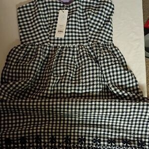 Draper James Black and White Gingham Mini Dress